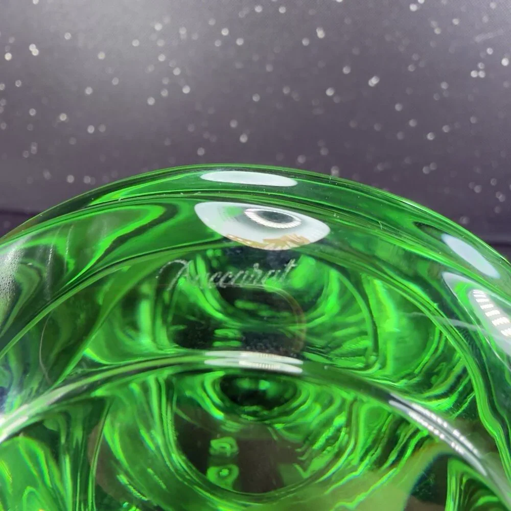 BACCARAT Crystal Green‎ Christmas Tree Figurine Noel Enchanting Eye Fir Signed